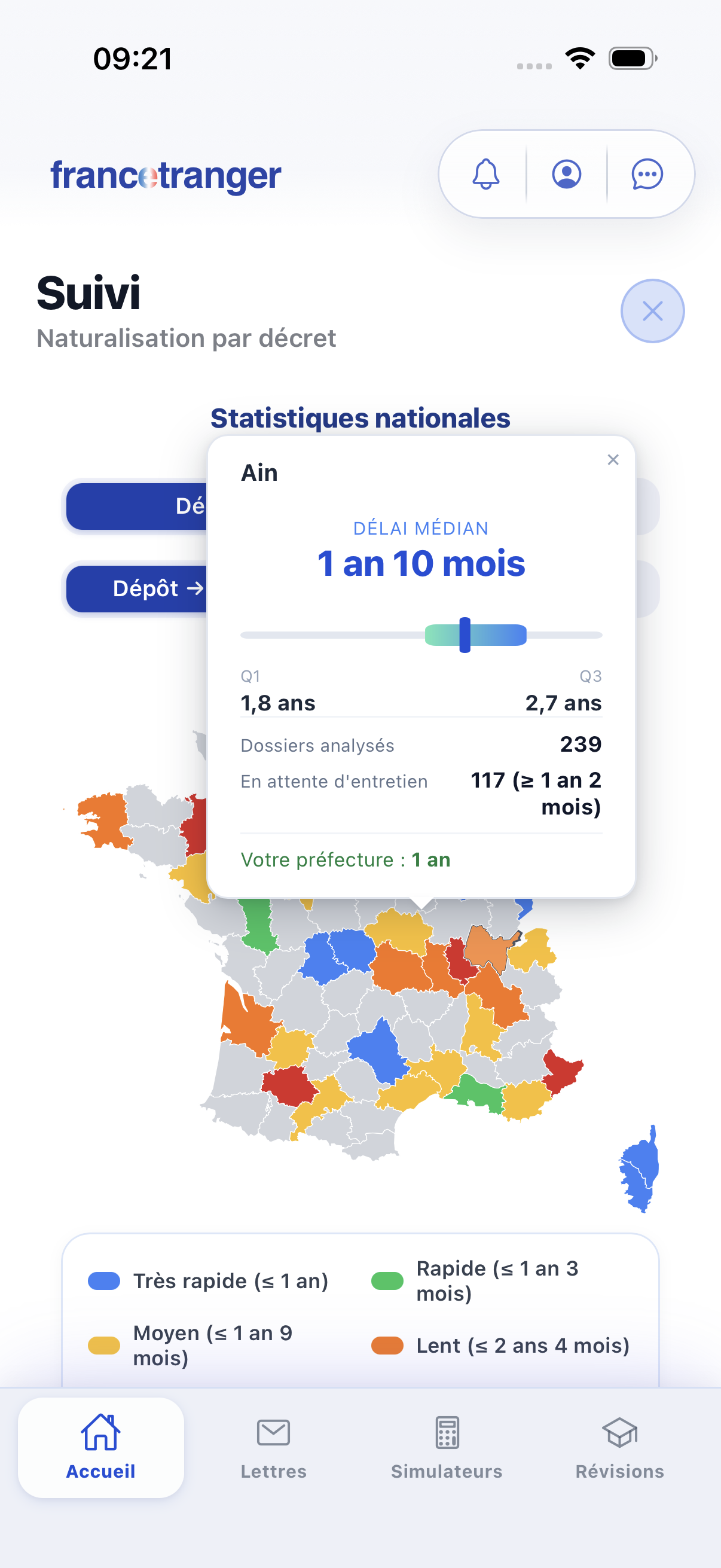 Délai par préfecture